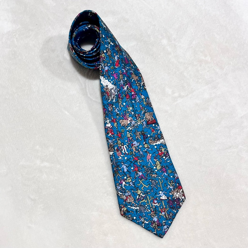 Vintage Where’s Waldo by Schreter 100% Silk Tie 1992
